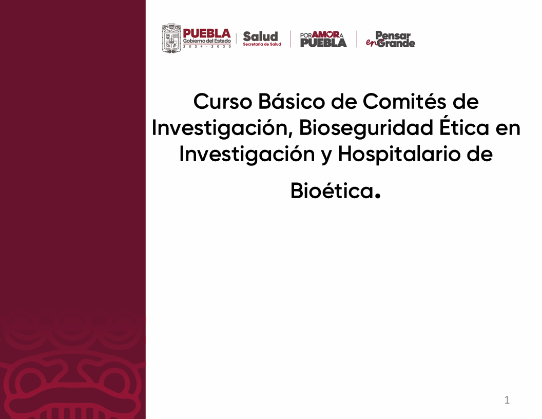 Curso básico de Comités de Investigación, Bioseguridad,Ética en Investigación y Hospitalario de Bioética.   BIOE_0001